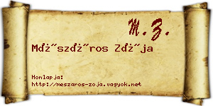 Mészáros Zója névjegykártya