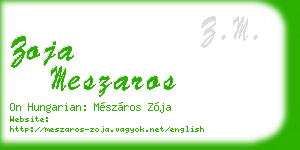 zoja meszaros business card